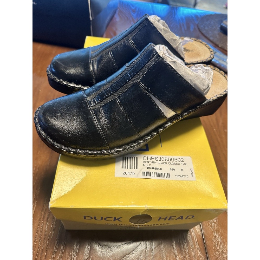 Duck Head Ventury Black Closed Toe Mule 8